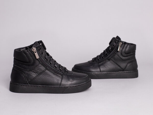 Ботинки детские кожа флотар черного цвета зимние Ботинки детские кожа флотар черного цвета зимние