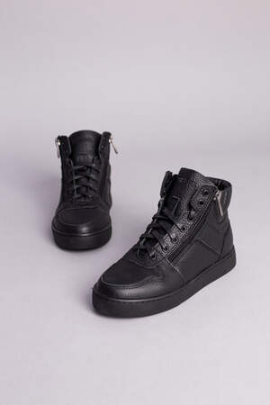 Ботинки детские кожа флотар черного цвета зимние Ботинки детские кожа флотар черного цвета зимние