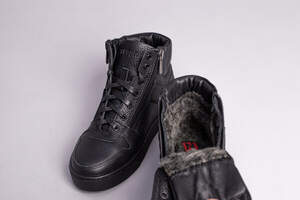 Ботинки детские кожа флотар черного цвета зимние Ботинки детские кожа флотар черного цвета зимние