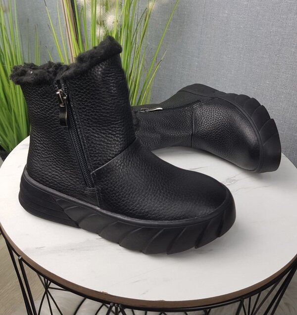 Ботинки детские кожа флотар черного цвета зимние Ботинки детские кожа флотар черного цвета зимние