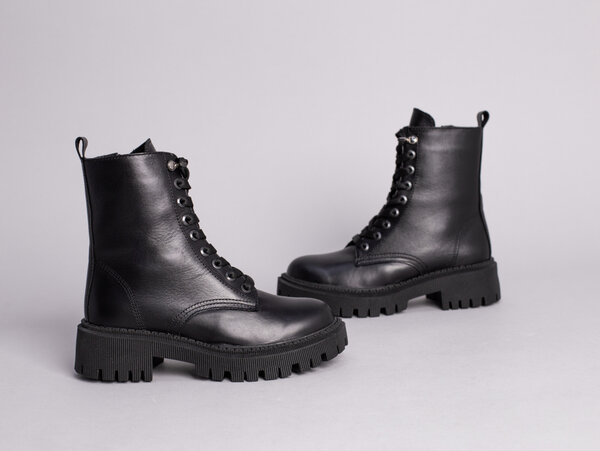 Ботинки детские кожаные черные зимние Ботинки детские кожаные черные зимние