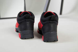 Ботинки для мальчика из нубука красные с вставками черного цвета Ботинки для мальчика из нубука красные с вставками черного цвета