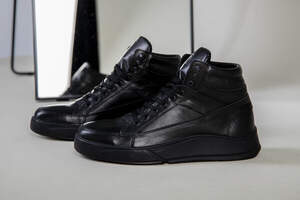 Ботинки мужские кожа флотар черного цвета зимние