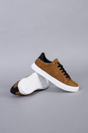 Кеды мужские из нубука рыжего цвета