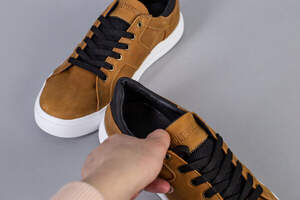 Кеды мужские из нубука рыжего цвета