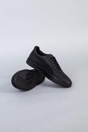 Кеды мужские кожа флотар черного цвета