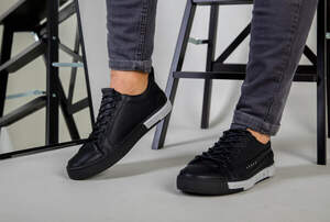 Кеды мужские кожа флотар черные