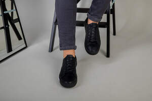 Кеды мужские кожа флотар черные