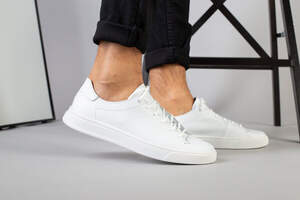 Кеды мужские кожаные белые на белой подошве Кеды мужские кожаные белые на белой подошве