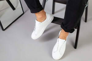 Кеды мужские кожаные белые на белой подошве Кеды мужские кожаные белые на белой подошве