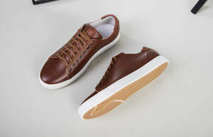 Кеды мужские кожаные коричневые на белой подошве Кеды мужские кожаные коричневые на белой подошве