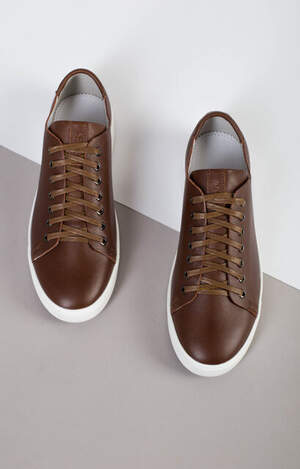 Кеды мужские кожаные коричневые на белой подошве Кеды мужские кожаные коричневые на белой подошве