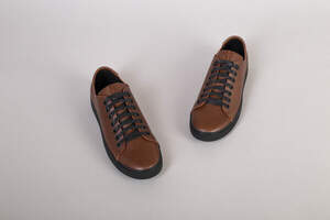 Кеды мужские кожаные коричневые на черной подошве Кеды мужские кожаные коричневые на черной подошве