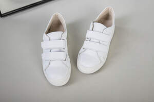 Кеды на девочку кожа флотар белые на липучках Кеды на девочку кожа флотар белые на липучках