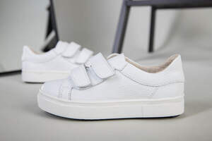 Кеды на девочку кожа флотар белые на липучках Кеды на девочку кожа флотар белые на липучках