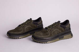 Кроссовки мужские из нубука зеленые Кроссовки мужские из нубука зеленые