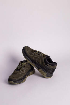 Кроссовки мужские из нубука зеленые Кроссовки мужские из нубука зеленые