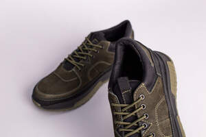 Кроссовки мужские из нубука зеленые Кроссовки мужские из нубука зеленые