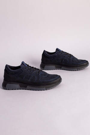 Кроссовки мужские из нубука синие