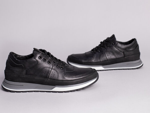 Кроссовки мужские кожаные черные Кроссовки мужские кожаные черные