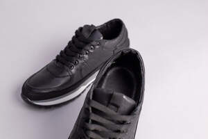 Кроссовки мужские кожаные черные Кроссовки мужские кожаные черные