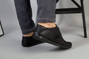 Мокасины мужские кожа мустанг черные, перфорация Мокасины мужские кожа мустанг черные, перфорация