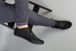 Мокасины мужские кожа мустанг черные, перфорация Мокасины мужские кожа мустанг черные, перфорация