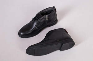 Мужские зимние черные кожаные ботинки, 40 Мужские зимние черные кожаные ботинки, 40