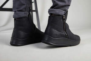 Мужские кожаные черные зимние ботинки, 40 Мужские кожаные черные зимние ботинки, 40