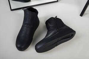 Мужские кожаные черные зимние ботинки, 40 Мужские кожаные черные зимние ботинки, 40