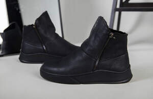 Мужские кожаные черные зимние ботинки, 40 Мужские кожаные черные зимние ботинки, 40
