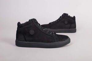 Мужские черные зимние ботинки из нубука, на шнурках с замком, 40 Мужские черные зимние ботинки из нубука, на шнурках с замком, 40