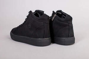 Мужские черные зимние ботинки из нубука, на шнурках с замком, 40 Мужские черные зимние ботинки из нубука, на шнурках с замком, 40