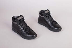 Мужские черные кожаные зимние кроссовки, 40