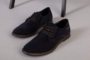 Туфли мужские замшевые синие на шнурках Туфли мужские замшевые синие на шнурках