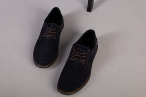 Туфли мужские замшевые синие на шнурках Туфли мужские замшевые синие на шнурках