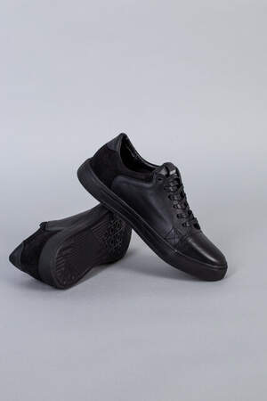 Туфли мужские кожаные с вставками замши черные Туфли мужские кожаные с вставками замши черные