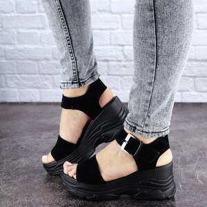 Женские босоножки замшевые Fashion Bently 1915 38 размер 24 см Черный Женские босоножки замшевые Fashion Bently 1915 38 размер 24 см Черный