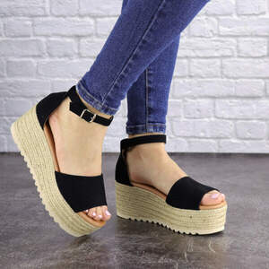 Женские босоножки эспадрильи Fashion Pluto 1614 39 размер 25 см Черный Женские босоножки эспадрильи Fashion Pluto 1614 39 размер 25 см Черный