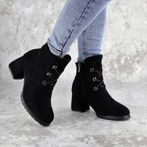 Женские зимние ботильоны на каблуке Fashion Umpa 1369 36 размер 23 см Черный