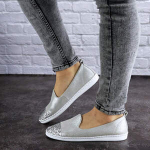 Женские кожаные слиперы Fashion Tweety 1783 37 размер 23,5 см Серебро