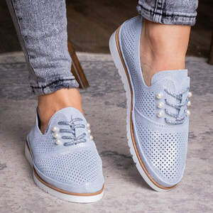 Женские кожаные туфли Fashion Niky 1726 36 размер 23,5 см Голубой