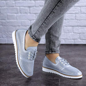 Женские кожаные туфли Fashion Niky 1726 36 размер 23,5 см Голубой