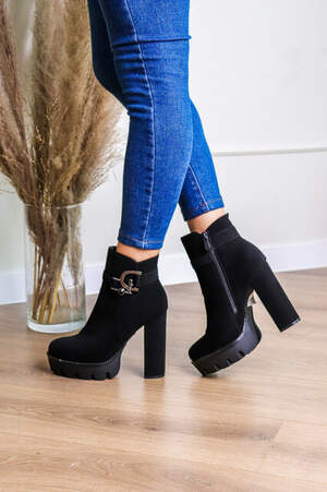 Ботильоны женские Fashion Galaxy 3255 37 размер 24 см Черный Ботильоны женские Fashion Galaxy 3255 37 размер 24 см Черный