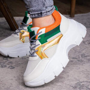 Женские кроссовки Fashion Jeter 1753 38 размер 24 см Бежевый Женские кроссовки Fashion Jeter 1753 38 размер 24 см Бежевый