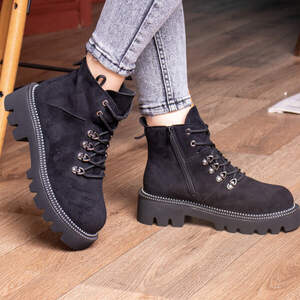 Ботинки женские Fashion Tie 2449 38 размер 23,5 см Черный