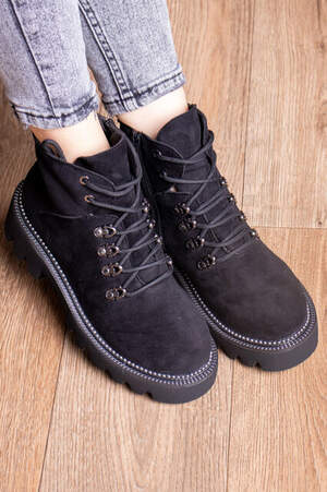 Ботинки женские Fashion Tie 2449 38 размер 23,5 см Черный