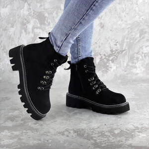Ботинки женские Fashion Tie 2449 38 размер 23,5 см Черный