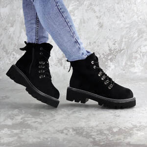 Ботинки женские Fashion Tie 2449 38 размер 23,5 см Черный