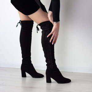 Ботфорты женские Fashion Chewer 2506 39 размер 25 см Черный